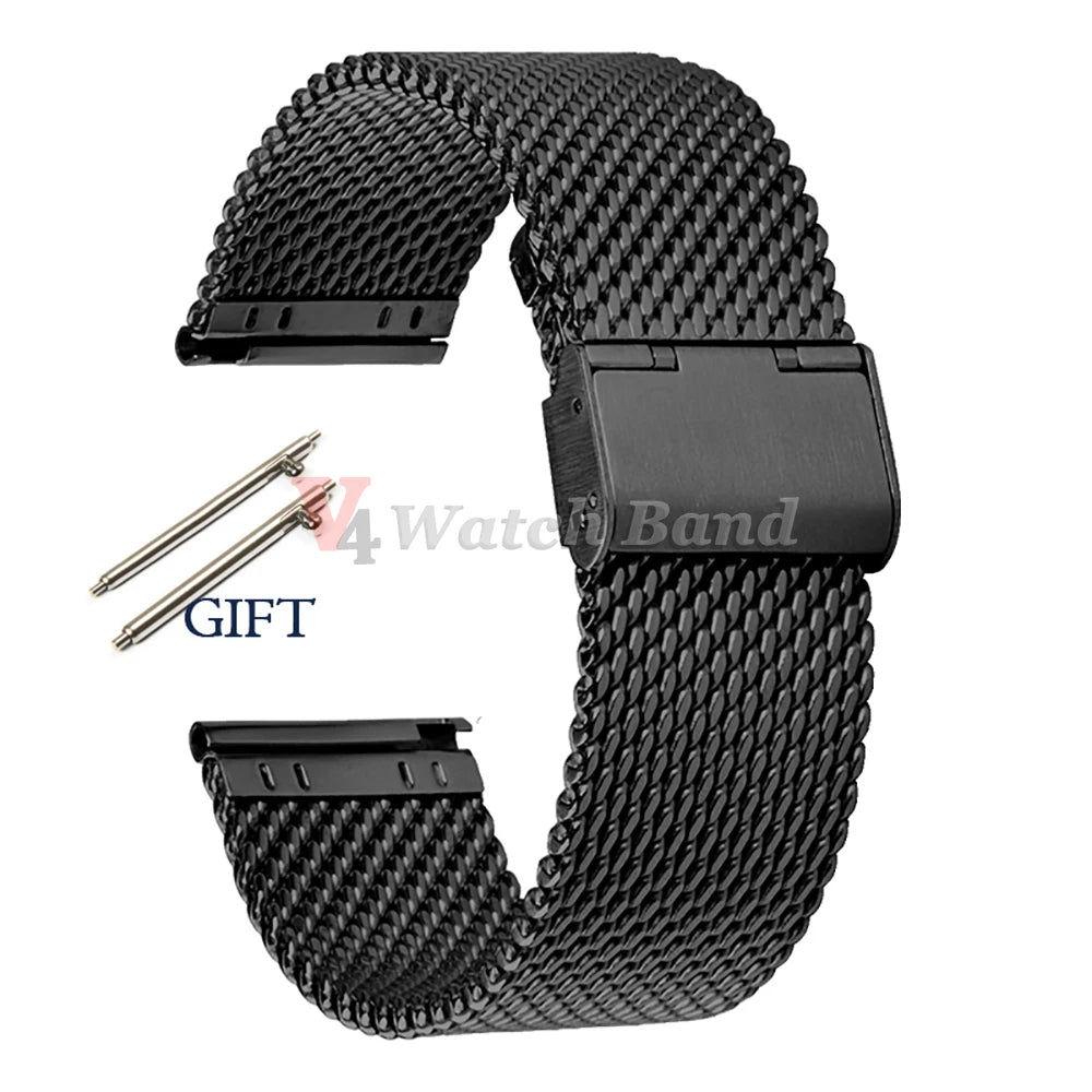 1.0 Mesh Milanese Strap for Seiko 18mm 20mm 22mm 24mm Quick Release Bracelet for DW Steel Band Mesh Strap Male Watch Accessories