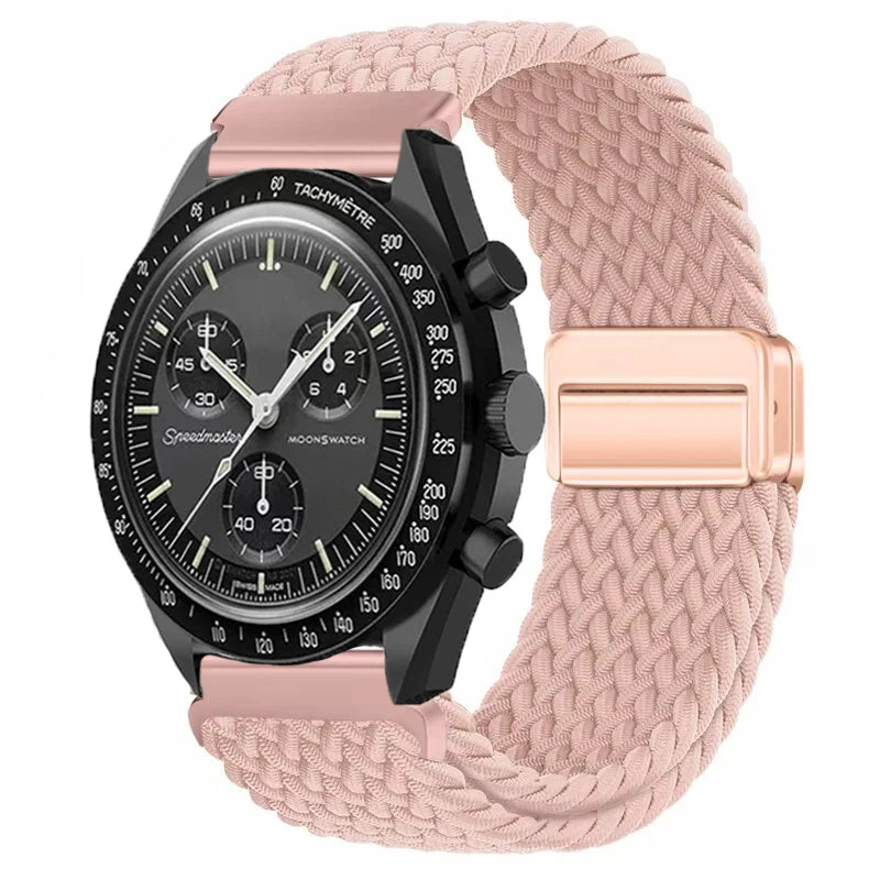 Nylon Loop Strap For Omega X Joint MoonSwatch Magnetic Weave Bracelet 20mm For Amazfit Active 2 GTR 42mm Samsung Gear S2 Classic
