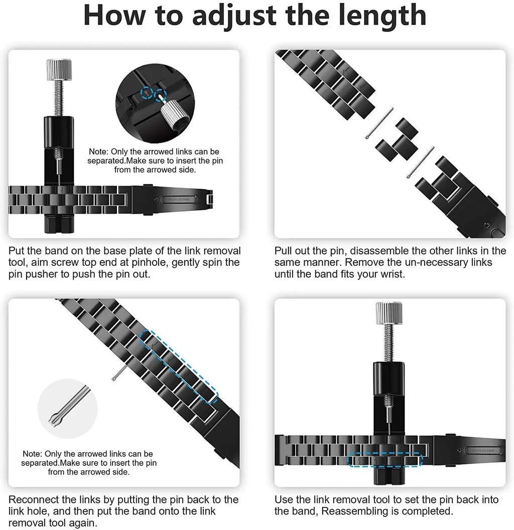 22mm 20mm Watch Band For Samsung Galaxy Watch 7/6/5/4/3 40mm 44mm S3 Active2 Huawei Watch GT4 GT3 Gt2e Stainless Steel Band