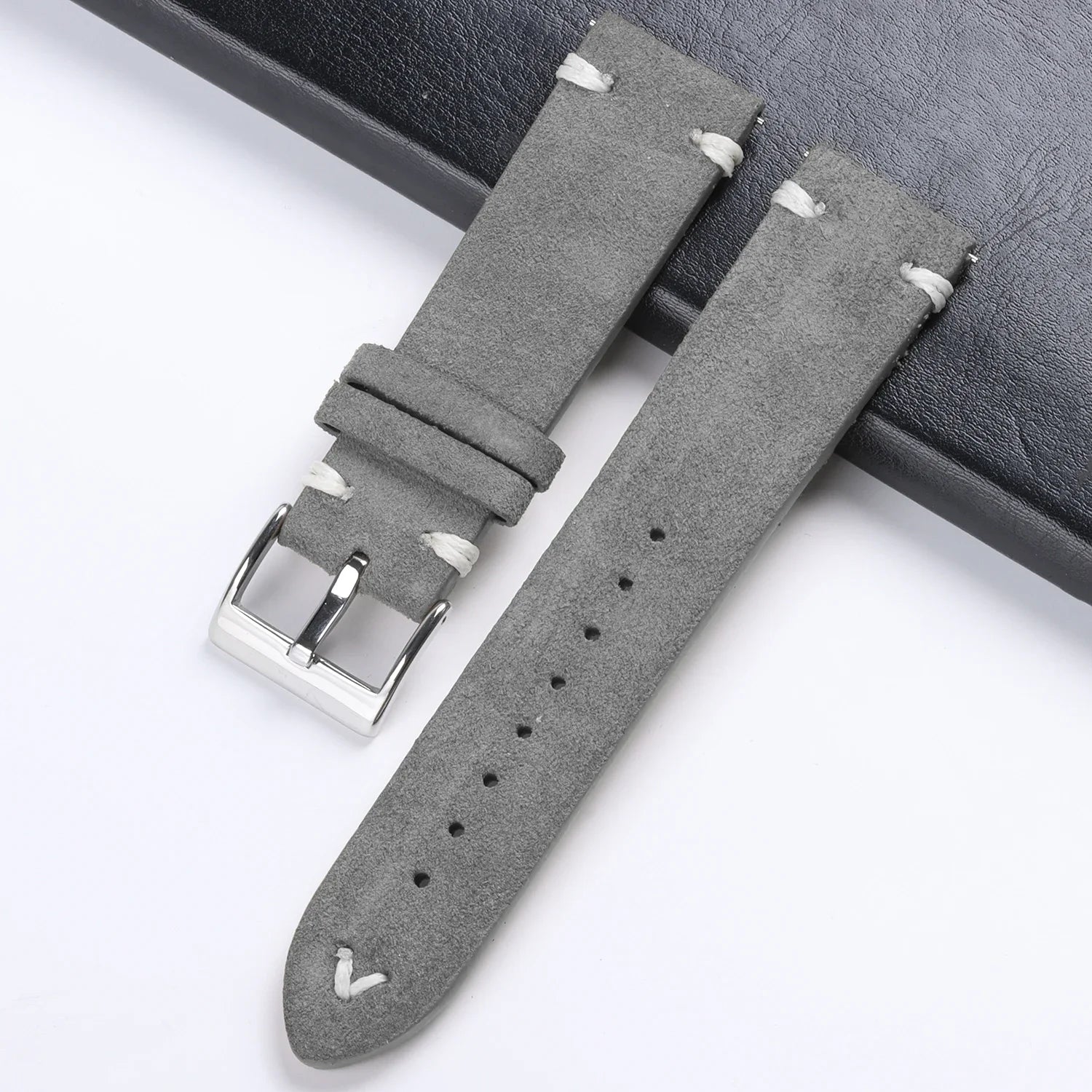 Suede Genuine Leather Watchband for Seiko Quick Release Watchband Accessories Vintage Handmade  High Quality  Strap 18 20mm 22mm