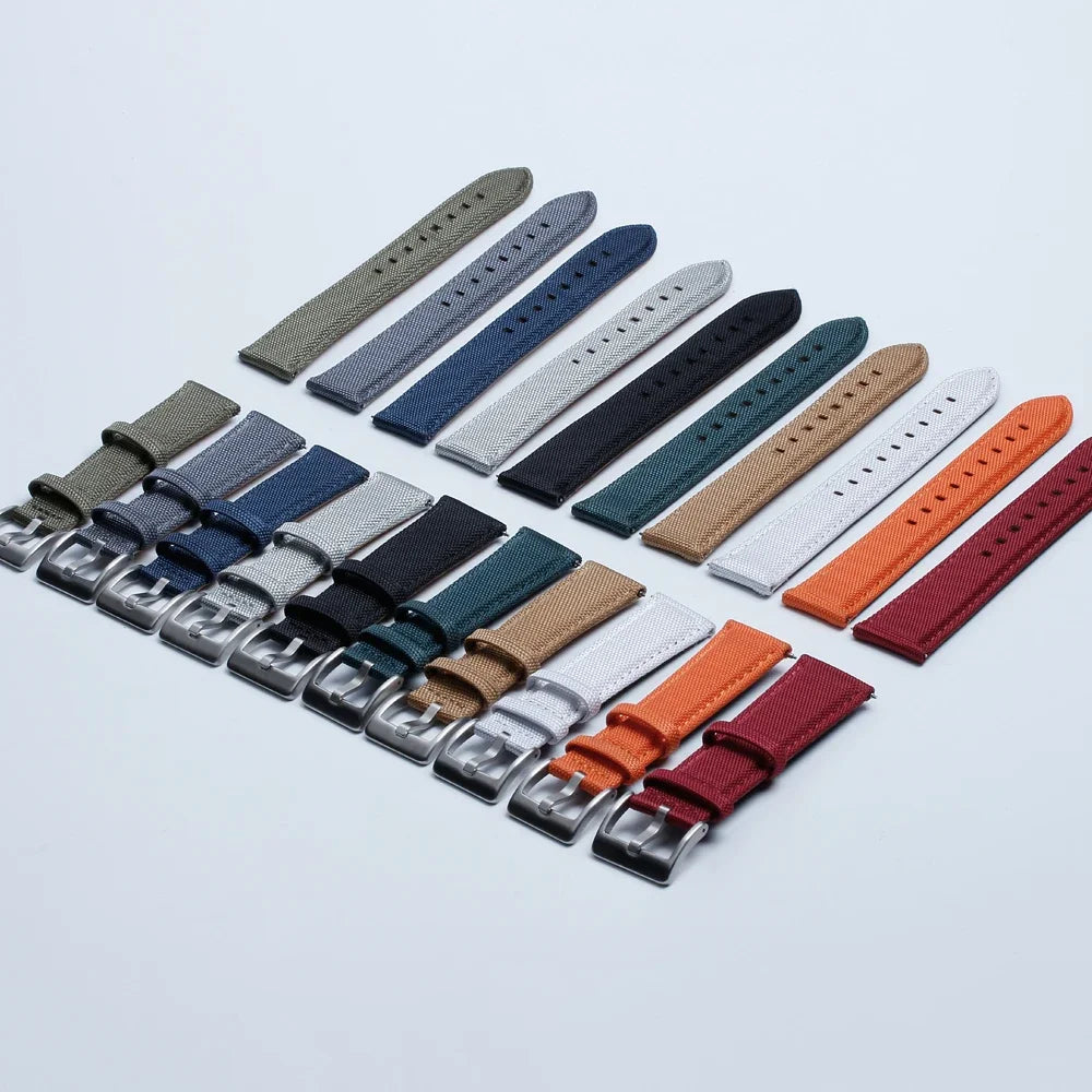 Nylon Leather Watch Strap for Huawei for Seiko Belt Quick Release Watchband for Samsung Galaxy Watch 3/4/5pro 45mm 40mm 44mm