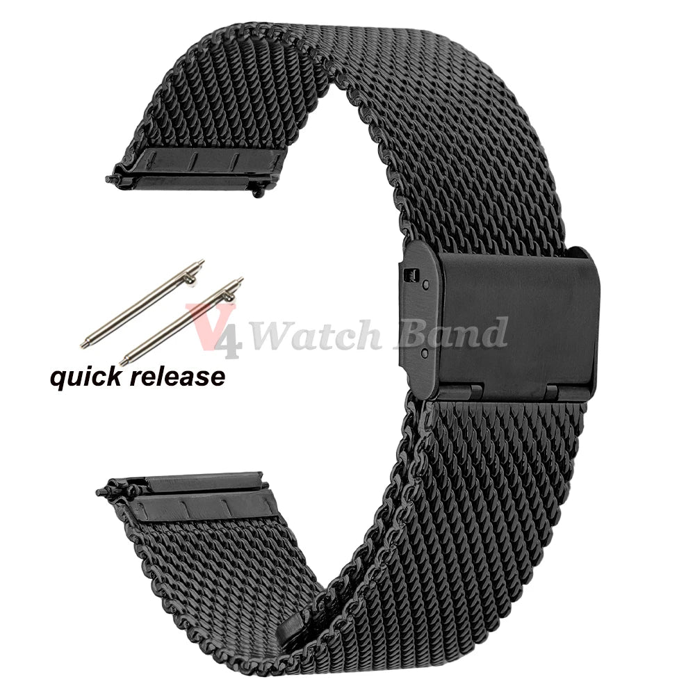 0.8 Mesh Milanese Stainless Steel Strap 18mm 20mm 22mm for DW 2mm Thickness Wire Strap Adjustable Length Watch Accessories