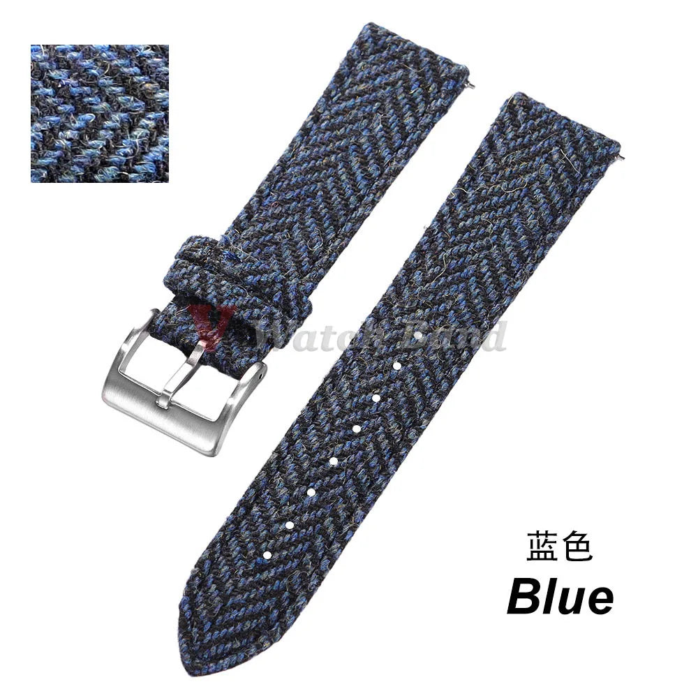 18mm 20mm 22mm High Quality Sailcloth Watch Strap Two-Sided Nylon Cowhide Watchband Quick Release Band Sport Wrist Belt for Men