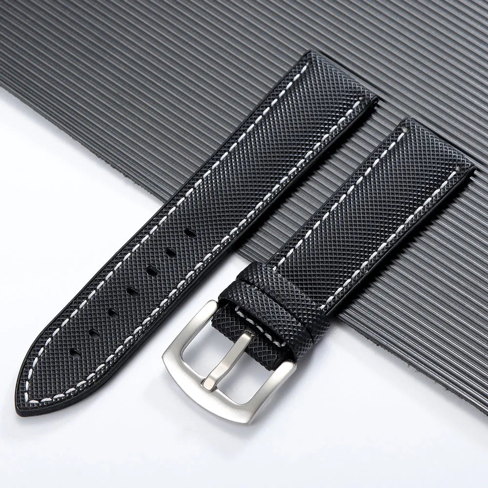 Carbon Fiber Nylon Plaid Silicone Strap 20mm 22mm 24mm for IWC for Casio for Seiko for Omega Rubber Watchband Universal Bracelet