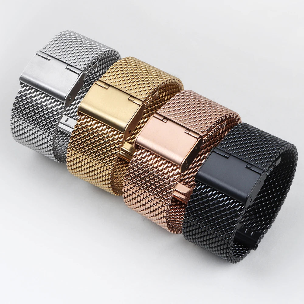 1.0 Mesh Milanese Strap for Seiko 18mm 20mm 22mm 24mm Quick Release Bracelet for DW Steel Band Mesh Strap Male Watch Accessories