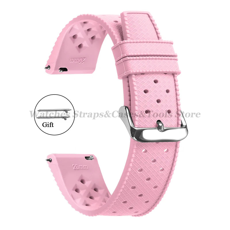 20mm Rubber Strap for Omega for Swatch for Moonswatch Watch Strap Soft Silicone Waterproof Sport Wristband Women Men's Bracelet