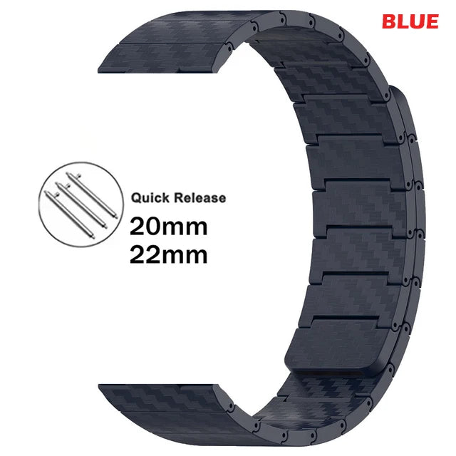 20mm 22mm Watch Strap for Samsung Galaxy Watch7 6 5 4 3 Classic 47mm 43mm Pro 45mm 40mm 44mm Magnetic Carbon Fiber Bracelet Band