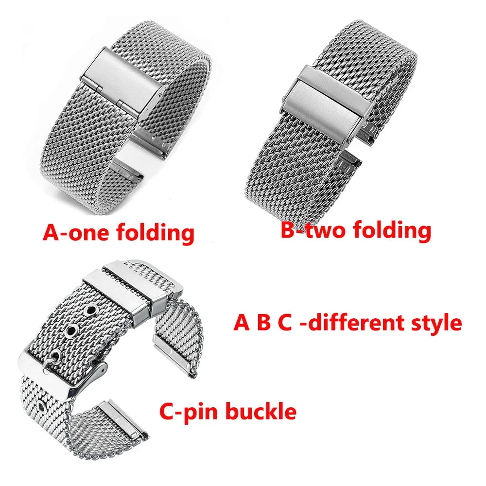 1.0 Mesh Milanese Strap for Seiko for Casio 2.5 Thickness Stainless Steel Watch Bracelet for DW for Omega Wristbelt18/20/22/24mm
