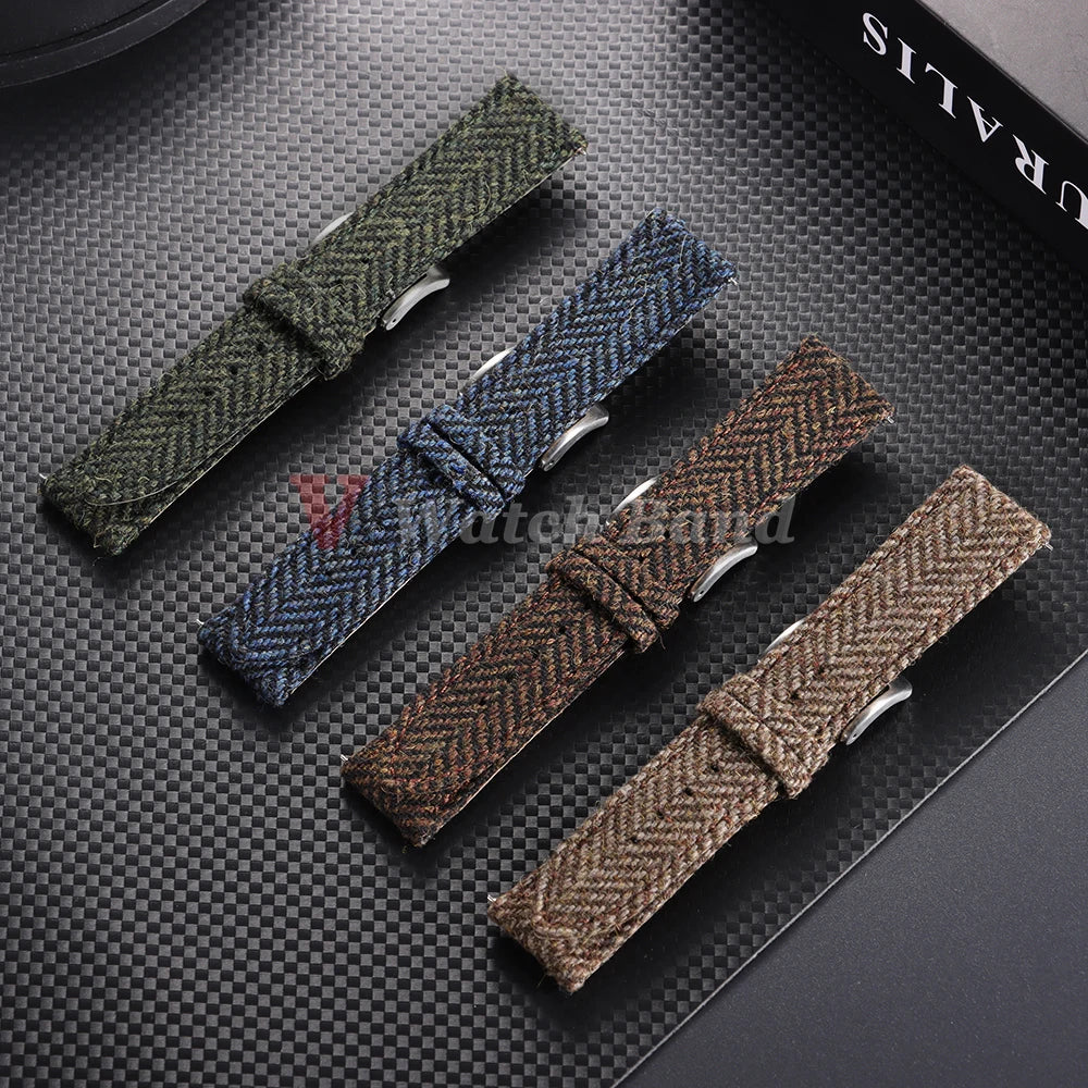 18mm 20mm 22mm High Quality Sailcloth Watch Strap Two-Sided Nylon Cowhide Watchband Quick Release Band Sport Wrist Belt for Men