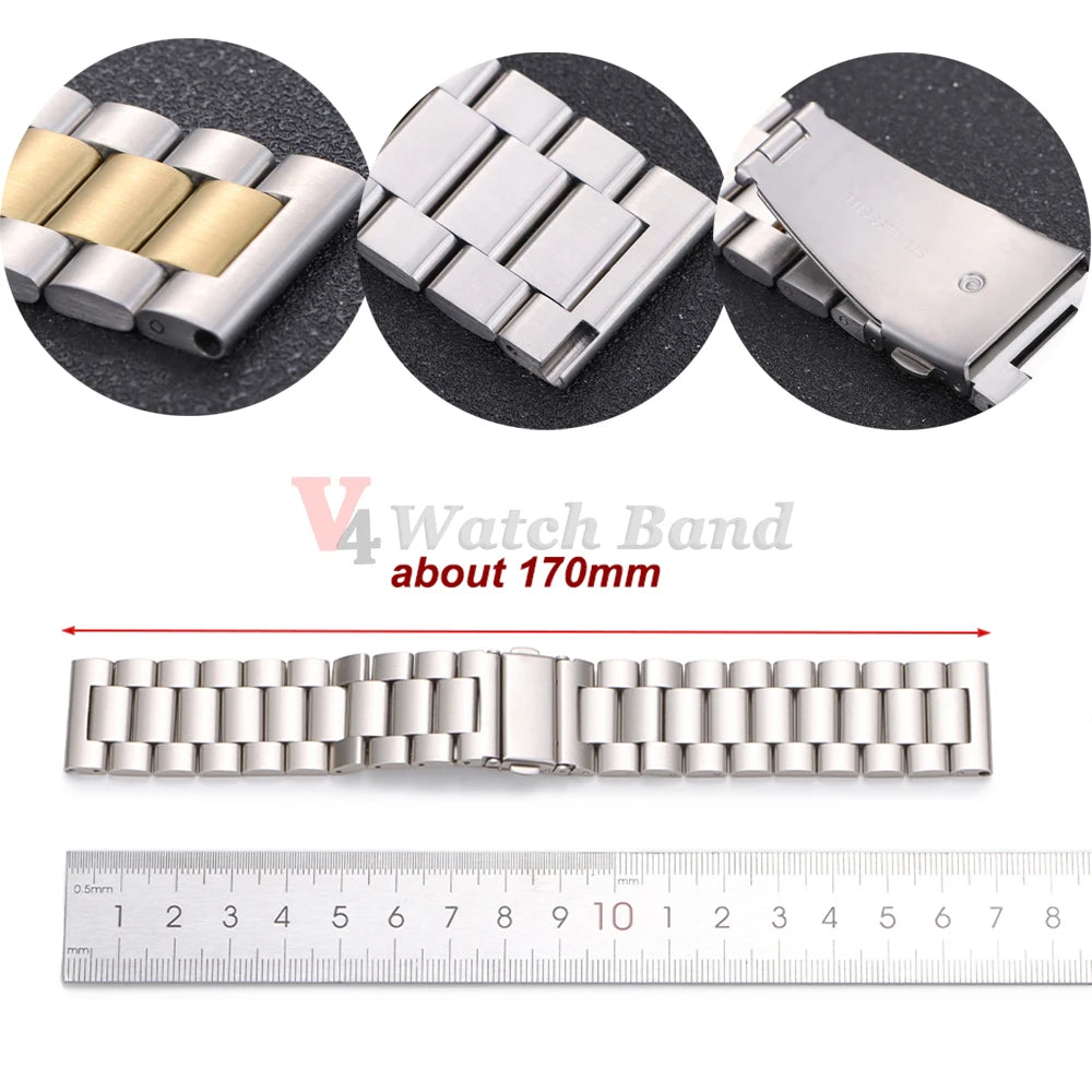22mm 20mm Watch Band For Samsung Galaxy Watch 7/6/5/4/3 40mm 44mm S3 Active2 Huawei Watch GT4 GT3 Gt2e Stainless Steel Band