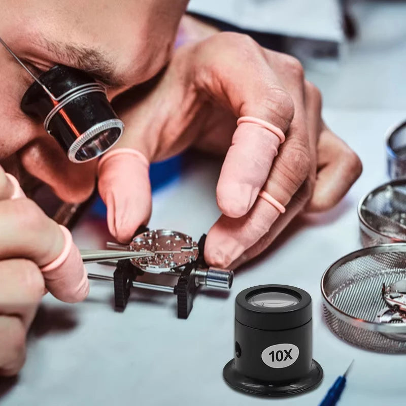 1/Set 5X 10X 15X Magnifying Glass Clip on Magnifier for Watchmaker Jewelry Watch Repair Tools Magnifying Glass Kit Service Tool