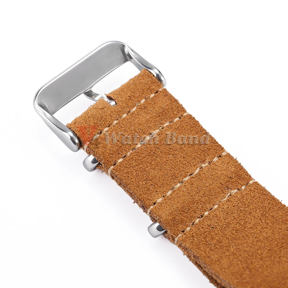 20mm 22mm Wrist Bracelet for Seiko Vintage Soft Suede Genuine Cowhide Watchband for Omega Strap for Samsung Galaxy Watch 4/5/6/7