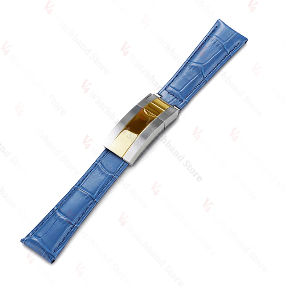 20mm Watch Band for Rolex SUBMARINER Yacht-Master DAYTONA GMT Cowhide Leather Men Strap Waterproof Wrist Belt Watch Accessories
