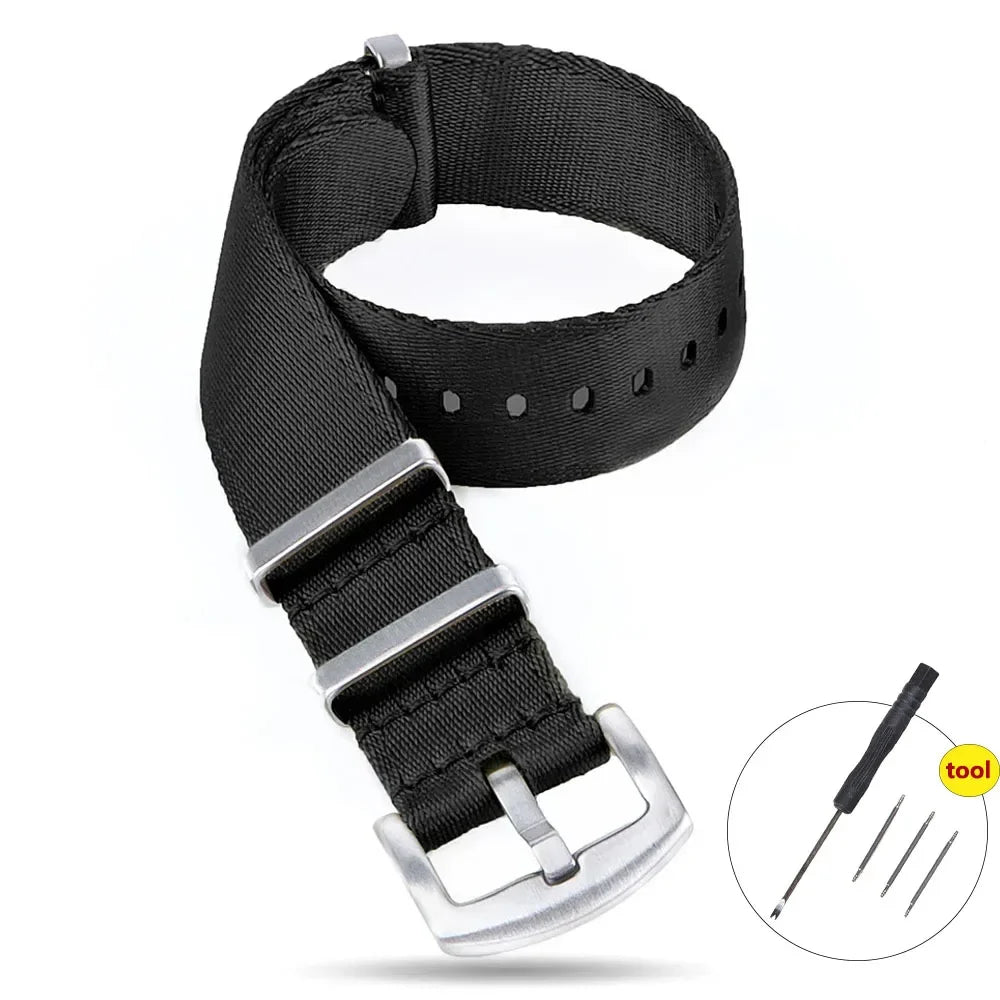 High Density Nylon Strap for Omega Seamaster 007 20mm 22mm Soft Nylon Bracelet for Seiko Military Watchband for Samsung Galaxy