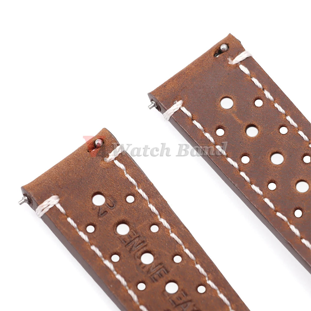 Genuine Cowhide Leather Strap for Samsung Galaxy Watch 8 7 6 5 4 3 Soft Breathable Retro Wristband 18mm 19mm 20mm 21mm 22mm 24mm