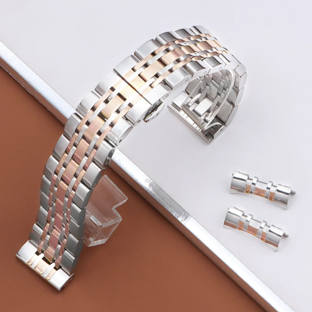 16/18/19/20/21/22/24mm Solid Stainless Steel Watch Band for TISSOT Butterfly Buckle 304L Metal Wrist Strap for Omega for Seiko