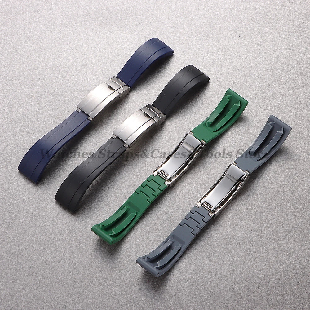 20mm Silicone Strap For Rolex for Daytona for Submariner Diving Bracelet for Oysterflex Soft Rubber Waterproof Men's Sports Band