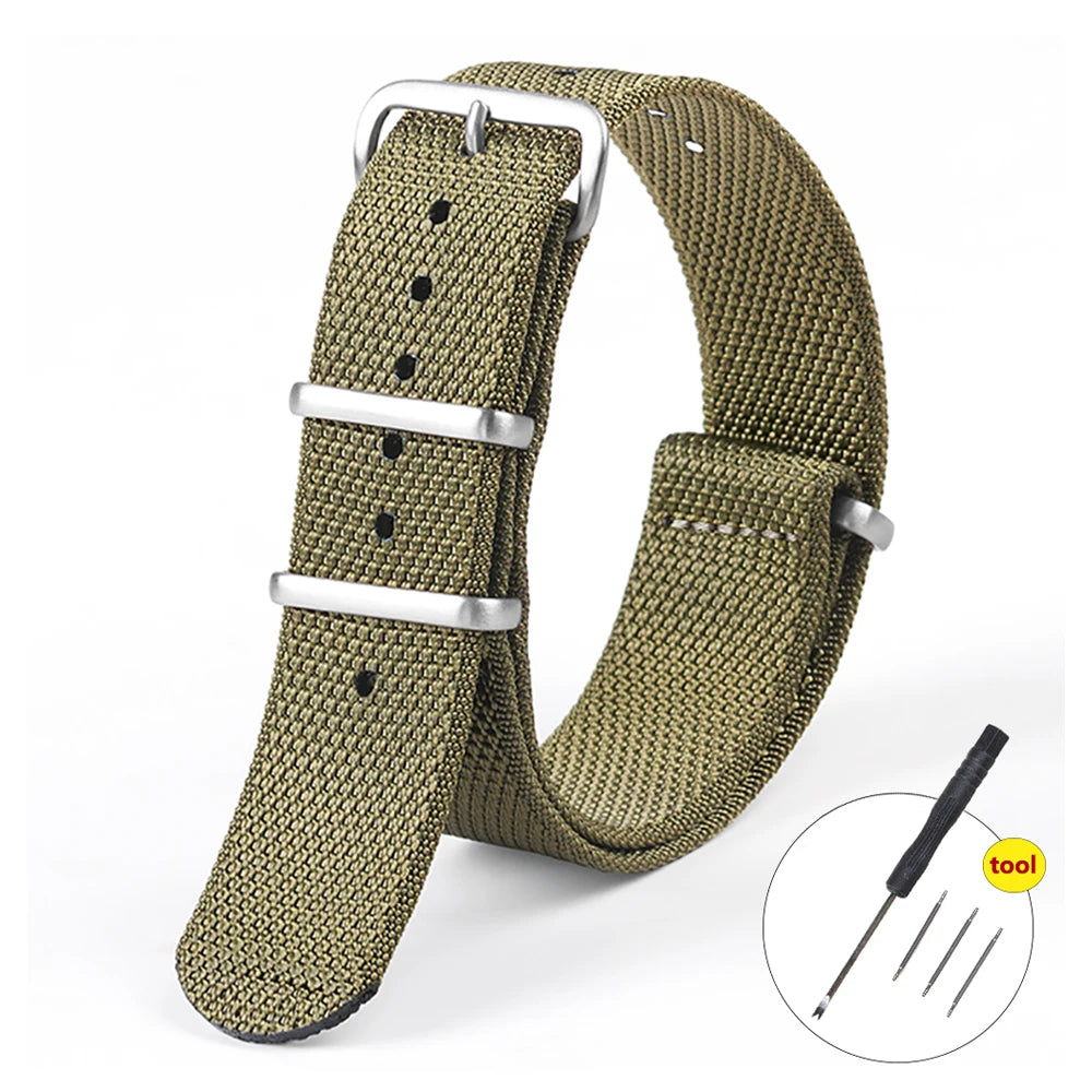 New Ribbed Nylon Watch Strap for Omega Seamaster 007 Watch Band 20mm 22mm Accessories for Seiko Military Watch Bracelets