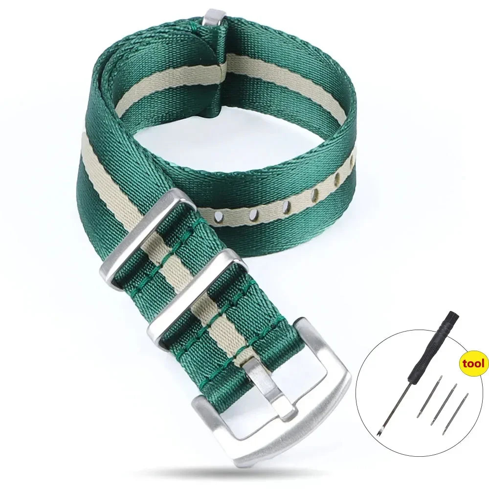 High Density Nylon Strap for Omega Seamaster 007 20mm 22mm Soft Nylon Bracelet for Seiko Military Watchband for Samsung Galaxy
