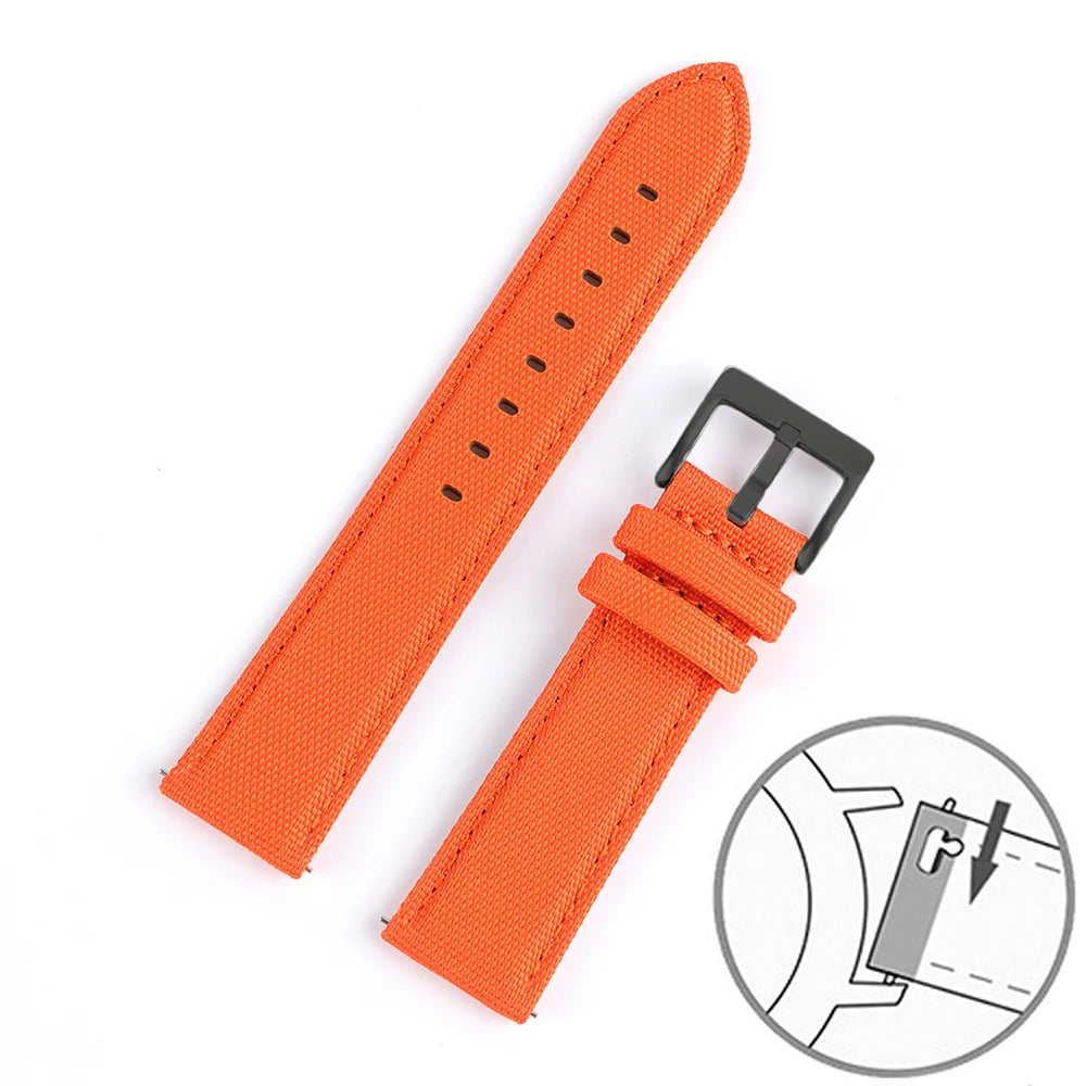Nylon Leather Watch Strap for Huawei for Seiko Belt Quick Release Watchband for Samsung Galaxy Watch 3/4/5pro 45mm 40mm 44mm