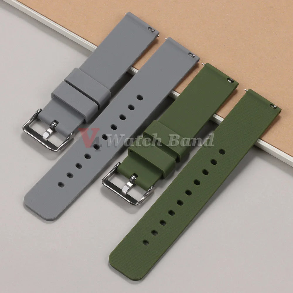 10/12/14/15/16/18/19/20/21/ 22/24mm Quick Release Silicone Strap for Samsung Galaxy Watch 3 4 5  for Huawei GT2/GT3 Smart Watch