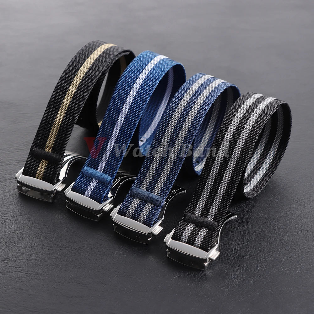 20mm Nylon Strap for Seiko for Tudor Loop Fastener Watchband Men Green Military Waterproof Wrist Bracelet for Omega Replacement