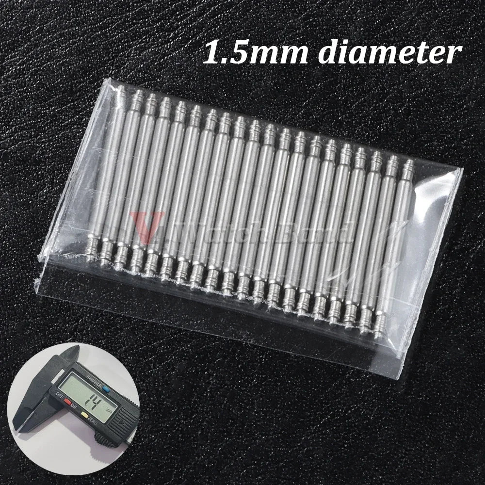 20pcs Dia 1.5mm 1.8mm Watch Band Spring Bars Links Pin 12 14 16mm 18mm 19mm 21mm 24mm 26mm Stainless 20mm 22mm  Watch Spring Bar