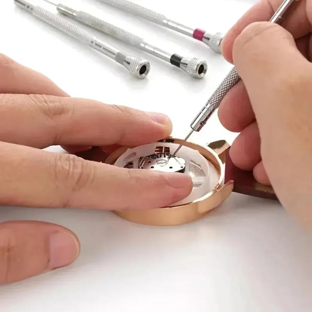 13pcs/set Steel Watch Screwdriver Portable Watch Repair Tools 0.6mm-2.0mm Slotted/Cross Removal Link Pins for Watchmaker Tools