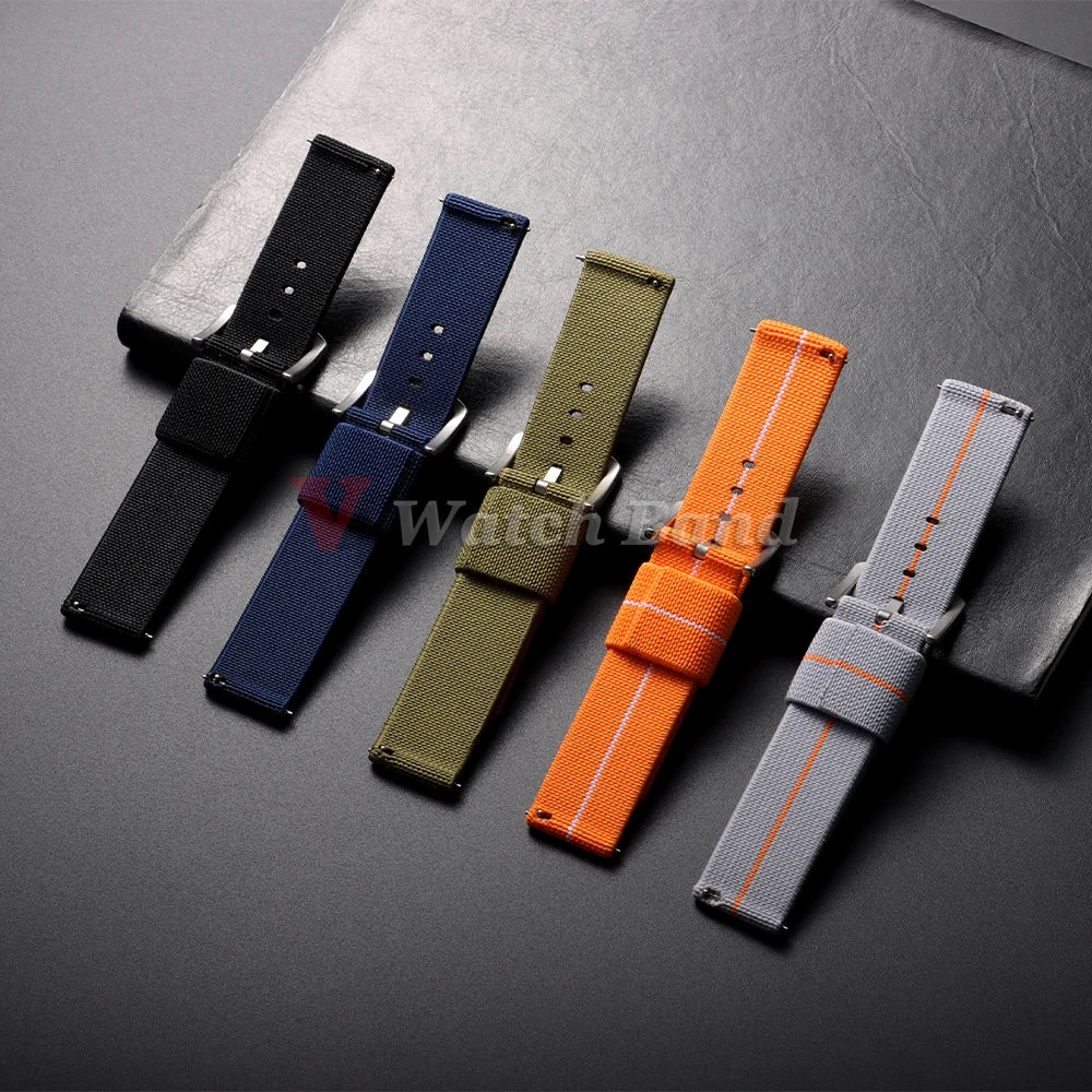 Elastic Strap Nylon Watch Band 20mm 22mm for Omega Army Woven for Seiko Wristband Quick Release Military Men's Sport Watch Band