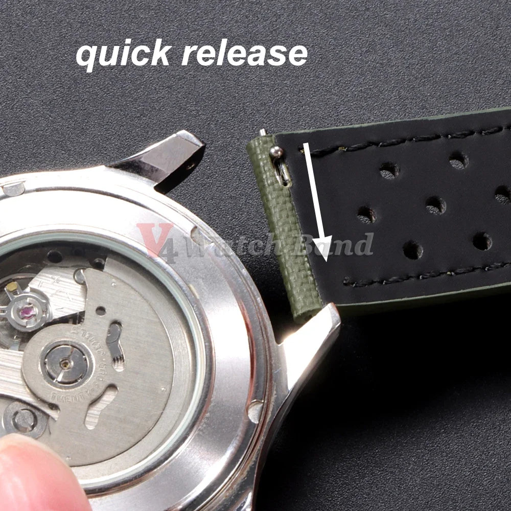 Qucik Release Quality Sailcloth Watch Strap 18/20/22mm for Tag Heuer for Seiko for Omega Waterproof Fabric Oxford Leather Band