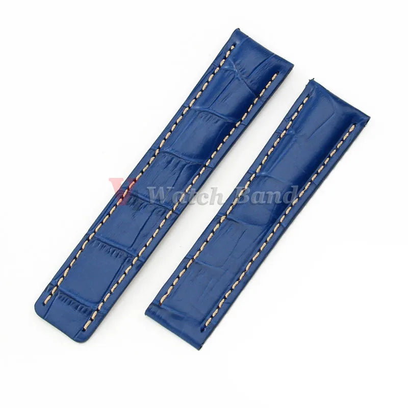 22mm 24mm Cowhide Watch Strap for Breitling Strap Waterproof Bracelet for Breitling MenWomen Wristband Genuine Leather Watchband