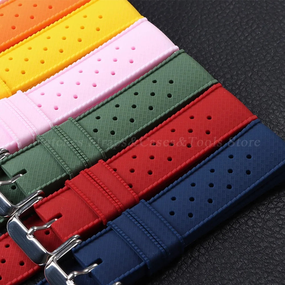 20mm Rubber Strap for Omega for Swatch for Moonswatch Watch Strap Soft Silicone Waterproof Sport Wristband Women Men's Bracelet