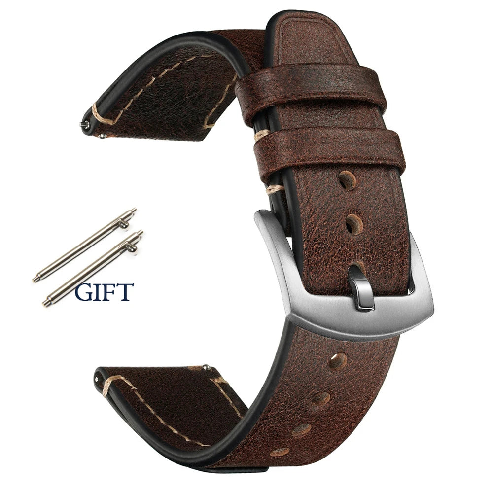 Retro Genuine Leather Watchband for Seiko Snxs79 Watch Straps Men Women for Rolex Oyster 18mm 20mm 22mmWrist Belt Bracelet