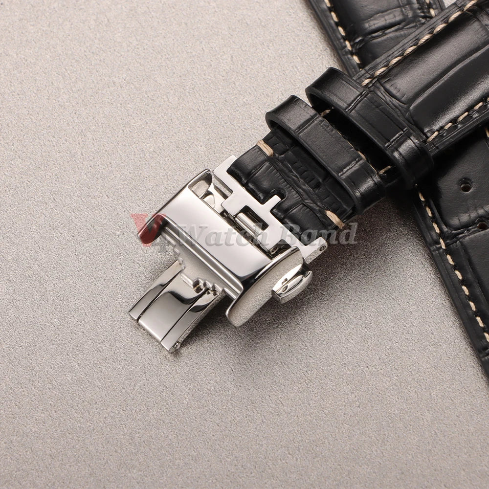 18mm 19mm 20mm 21mm 22mm Cowhide Watch Strap for Longines Replacement Bracelet Universal Metal Butterfly Clasp Wrist Band