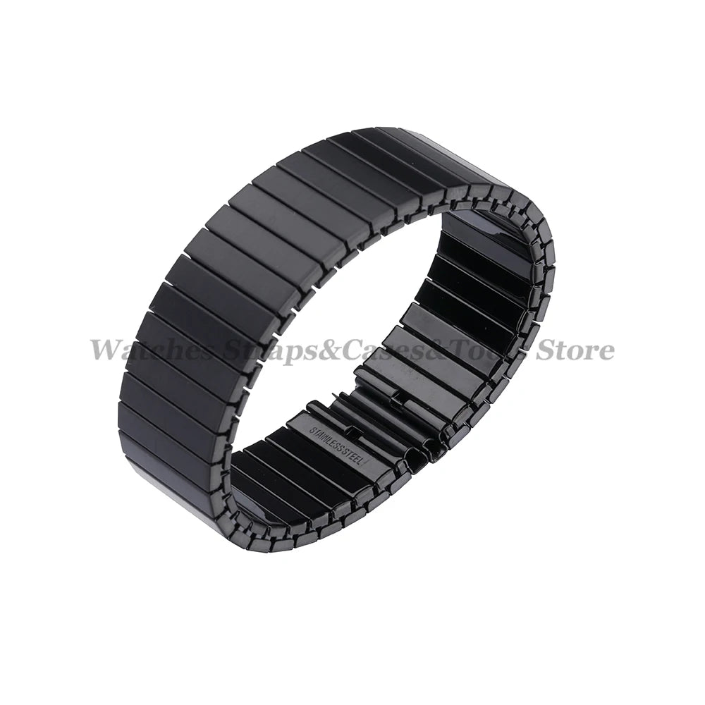 14mm 16mm 18mm 20mm 22mm Stainless Steel Elastic Stretch Strap Watch Band Metal Expansion Strap Wristband Accessories Bracelet