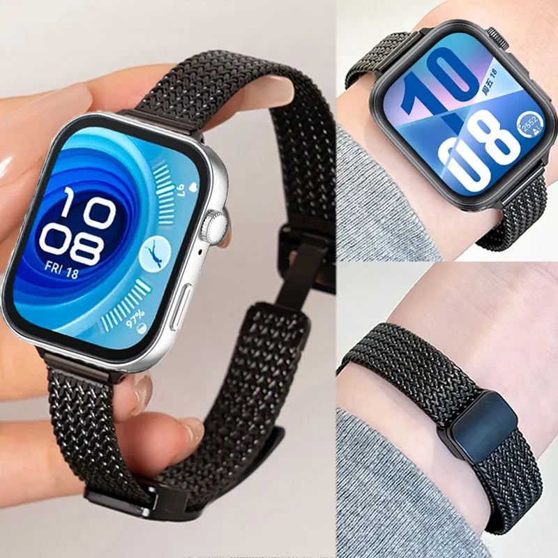 Magnetic Metal Strap For Huawei Fit 4 3 Bracelet Stainless Steel Business Slim Correa For Huawei Watch Fit 4pro Band Accessories