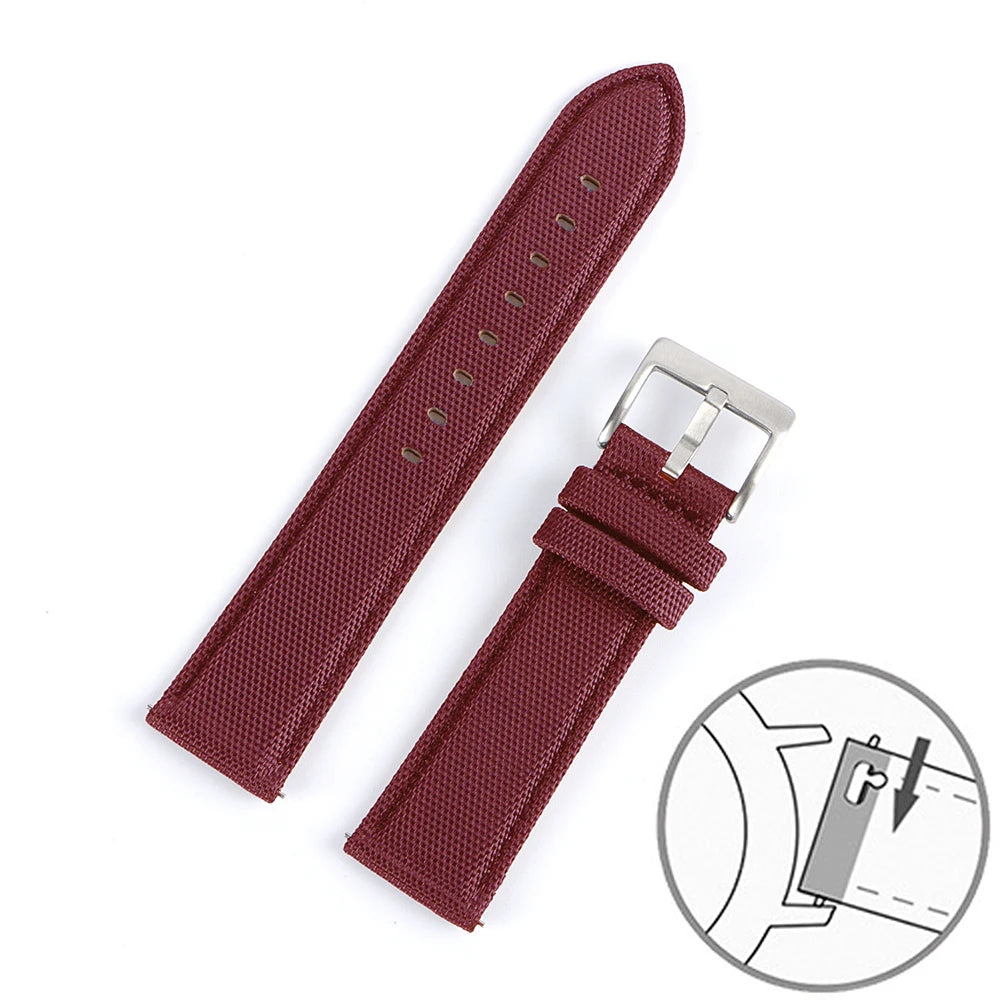 Nylon Leather Watch Strap for Huawei for Seiko Belt Quick Release Watchband for Samsung Galaxy Watch 3/4/5pro 45mm 40mm 44mm