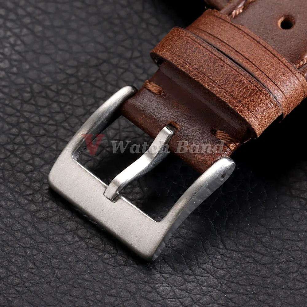 Genuine Cowhide Leather Strap for Samsung Galaxy Watch 6 5 4 Soft Breathable Retro Wristband for Seiko 20mm 22mm 18mm Bracelet