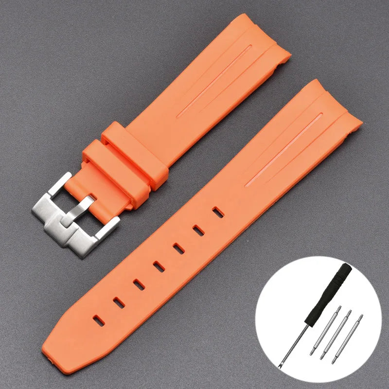 20mm For Moonswatch Rubber Watch Strap For Omega Curved End Interface Joint Constellation Men Women Waterproof Sports Watch Band