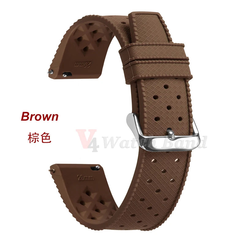 Premium Grade Tropical Rubber Watchband Strap 18mm 20mm 22mm  for Seiko SRP7J1 Watch Bands for Omega for Rolex Diving Waterproof