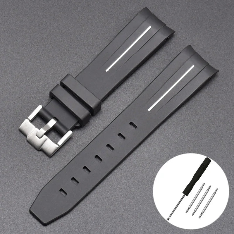 20mm For Moonswatch Rubber Watch Strap For Omega Curved End Interface Joint Constellation Men Women Waterproof Sports Watch Band