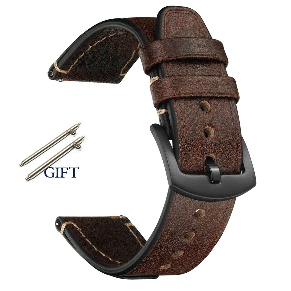 Retro Genuine Leather Watchband for Seiko Snxs79 Watch Straps Men Women for Rolex Oyster 18mm 20mm 22mmWrist Belt Bracelet