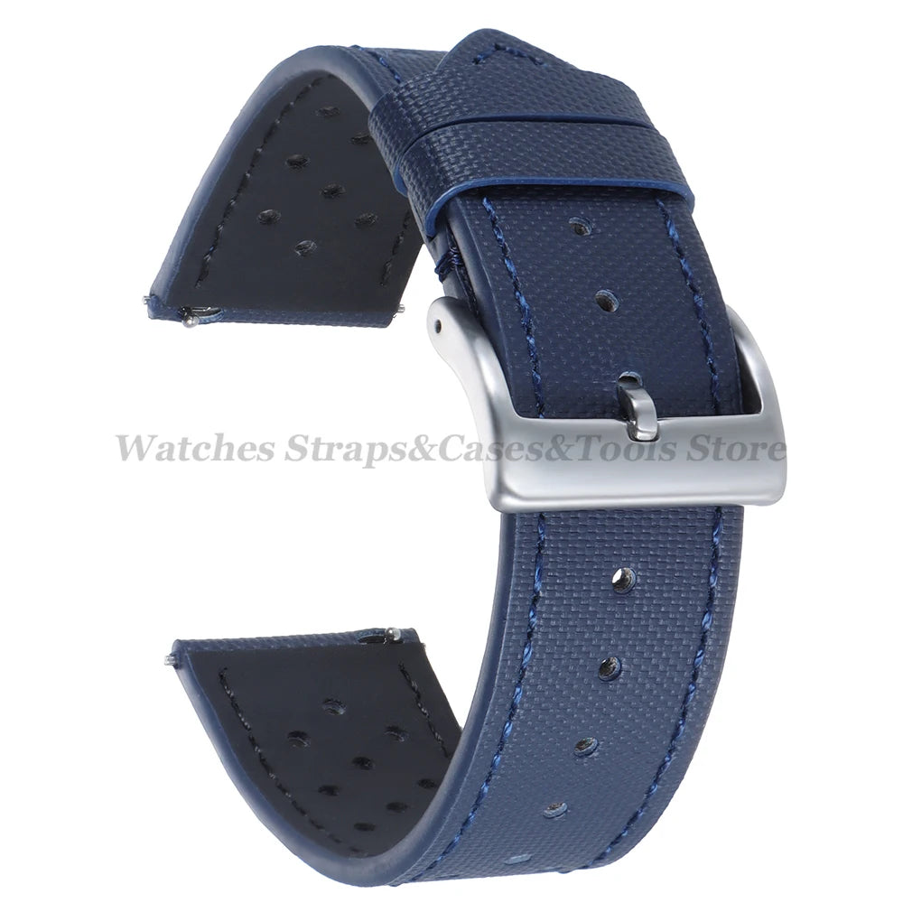 Premium Sailcloth Watch Strap for Seiko for Omega 18mm 20mm 22mm Qucik Release Fabric WatchBand Butterfly Buckle for HuaweiWatch