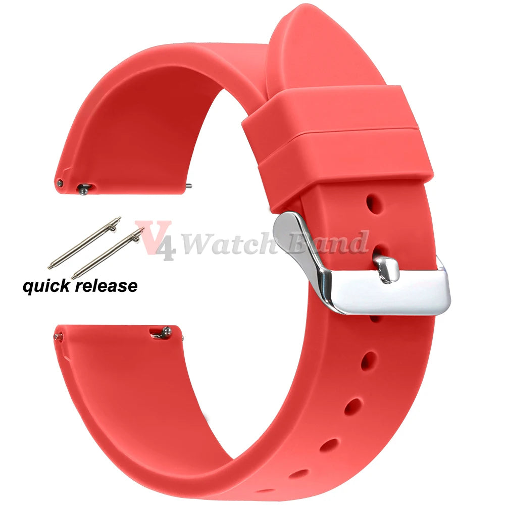 16mm 18mm 20mm 22mm Quick Release Silicone Strap for Samsung Galaxy Watch 3 4 5  for Huawei GT2/GT3 Smart Watch Bracelet
