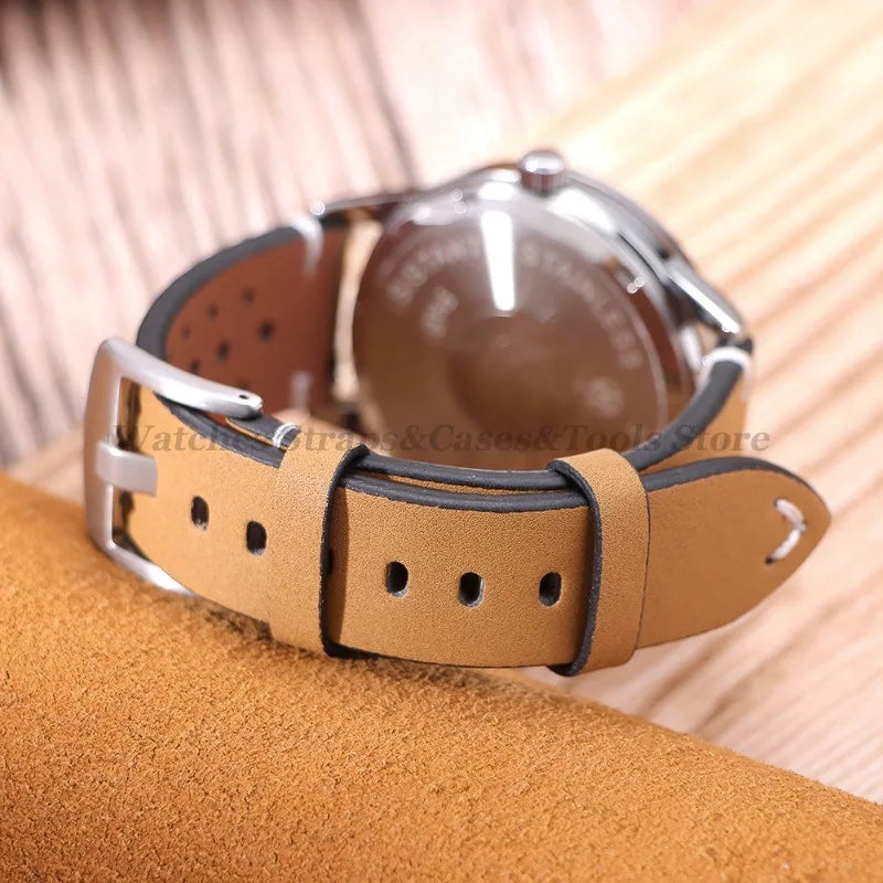 20mm 22mm Leather Strap for Samsung Galaxy Watch 7/6/5/4 40 44mm Band Vintage Bracelet for Redmi Watch 5 Lite/Active Correa Belt