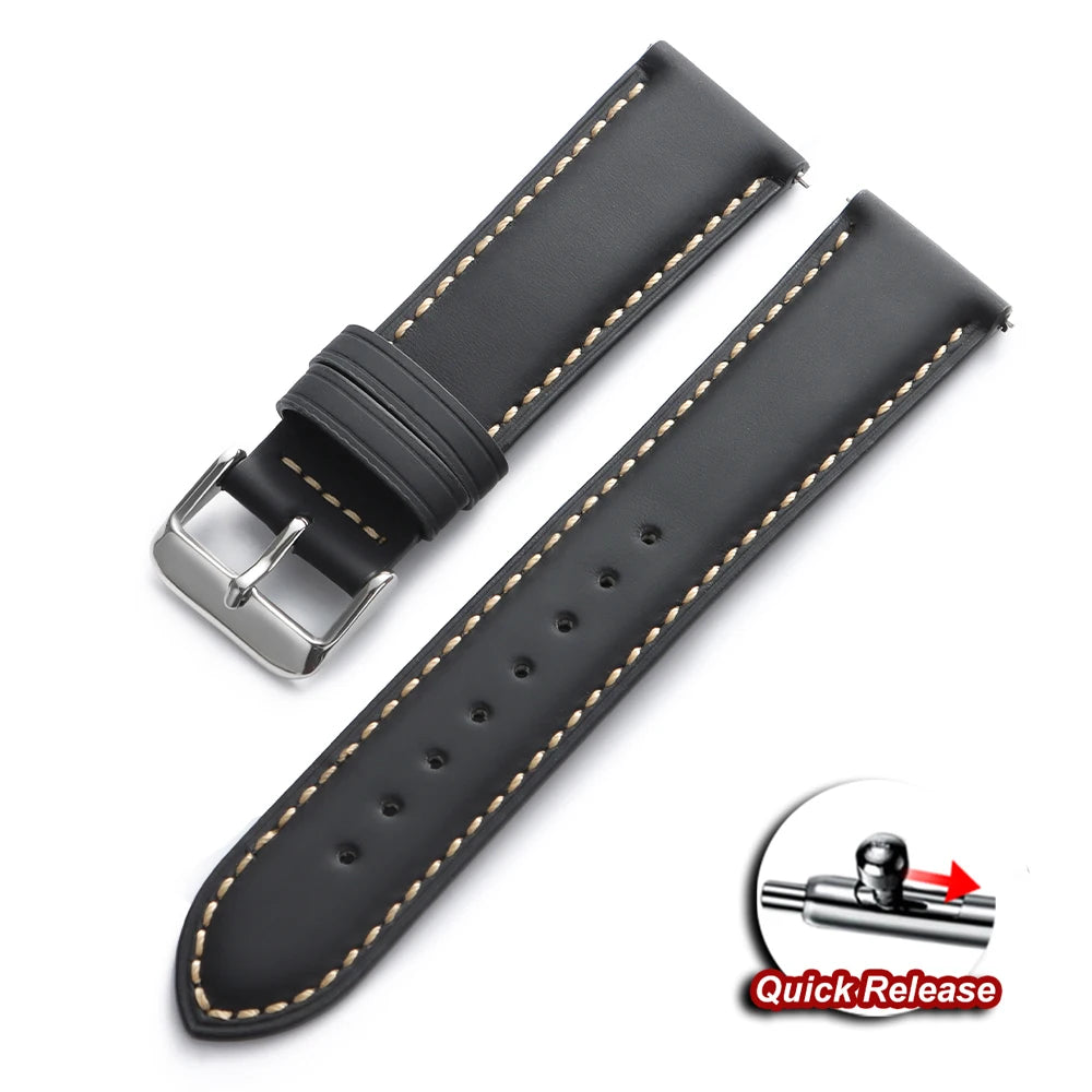 18mm 20mm 22mm Vintage Brown Strap for Omega Bracelets Quick Release Watch Band Genuine Leather Watch Strap for Seiko Replace