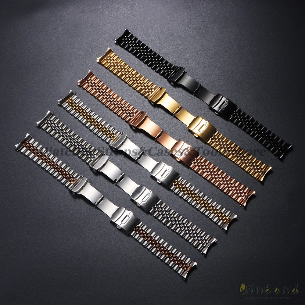 316L Stainless Steel Watch Band for Seiko for Jubilee Watch Curved End Strap 18/19/20/21/22/24/26mm Luxury Bracelets Accessories