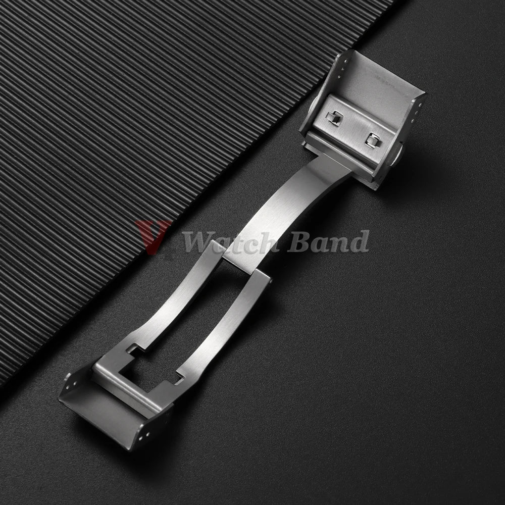 19mm Lucury Solid Buckle for Longines Conquest Rubber Watch Band Folding Stainless Steel Watch Silver Clasp for Silicone Strap