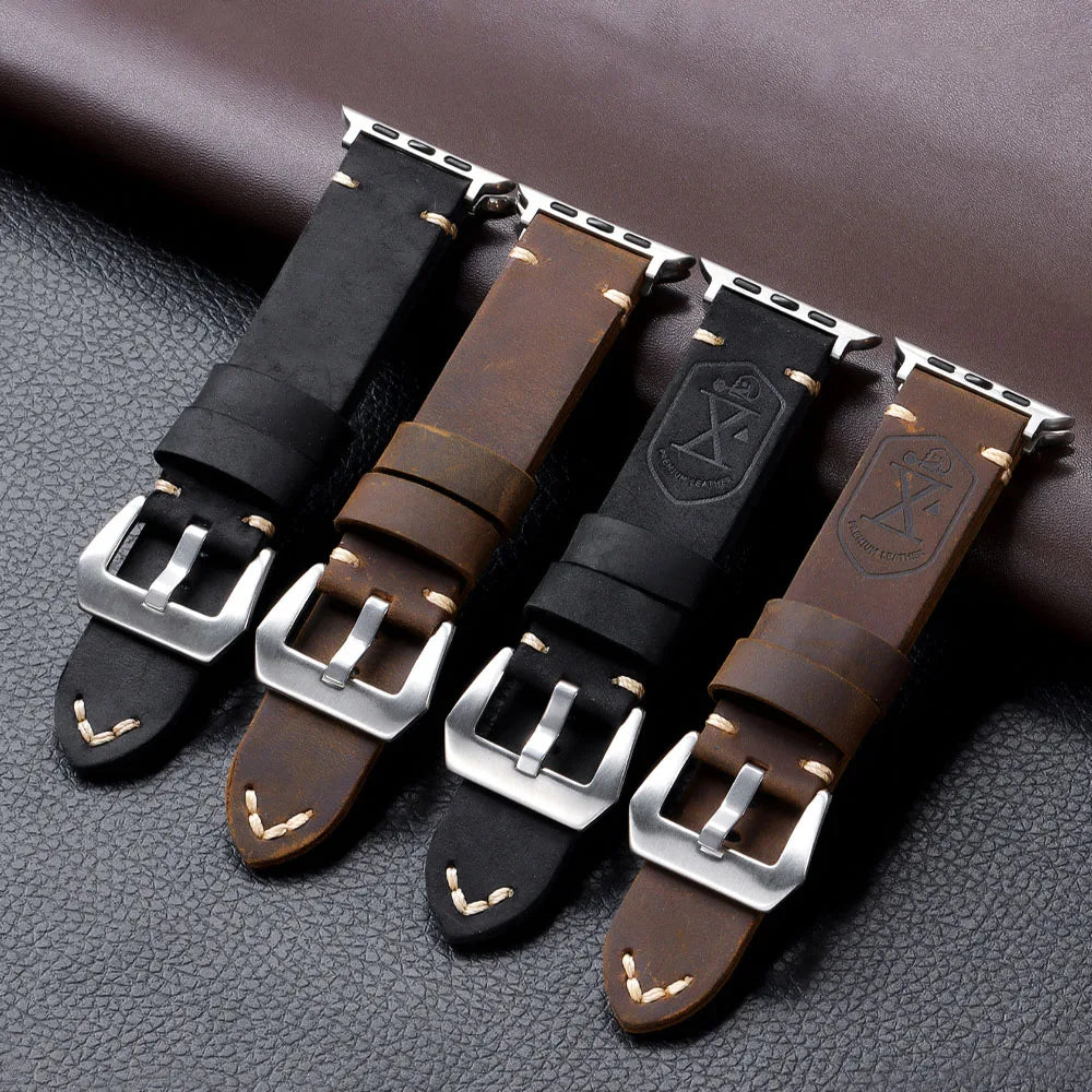 Durable Retro Leather Strap for Apple Watch Band 44mm 49mm 45mm 46mm 42mm 40mm 41mm Bracelet IWatch Series Ultra 10-9-8-7-6-5-SE