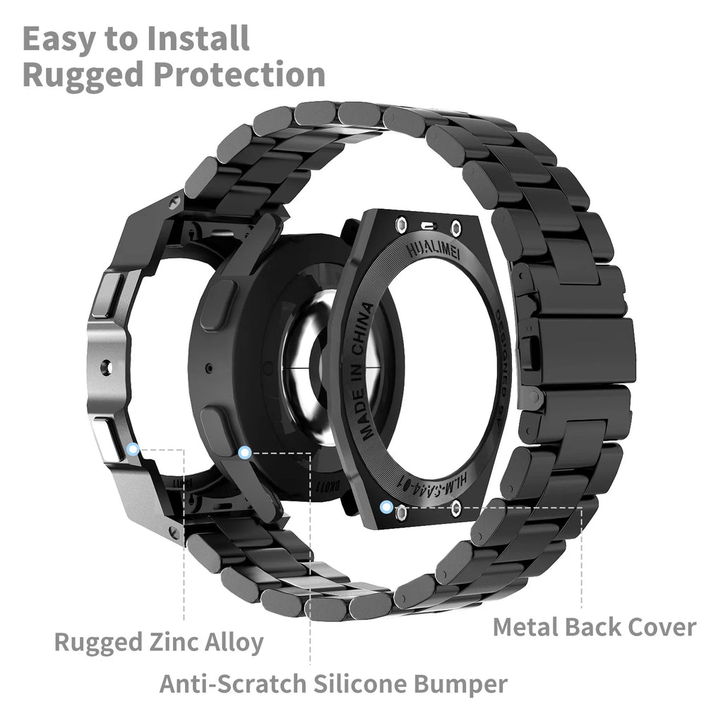 Mod Kits Case For Samsung galaxy watch 5 44mm 5pro 45mm Stainless Steel Strap Metal Cover Frame Galaxy watch 4 44mm Accessories